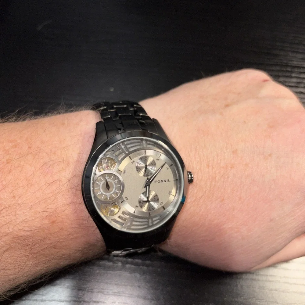Fossil Twist ME-1012 Men's Hybrid Automatic Watch Gunmetal Gray- Excellent